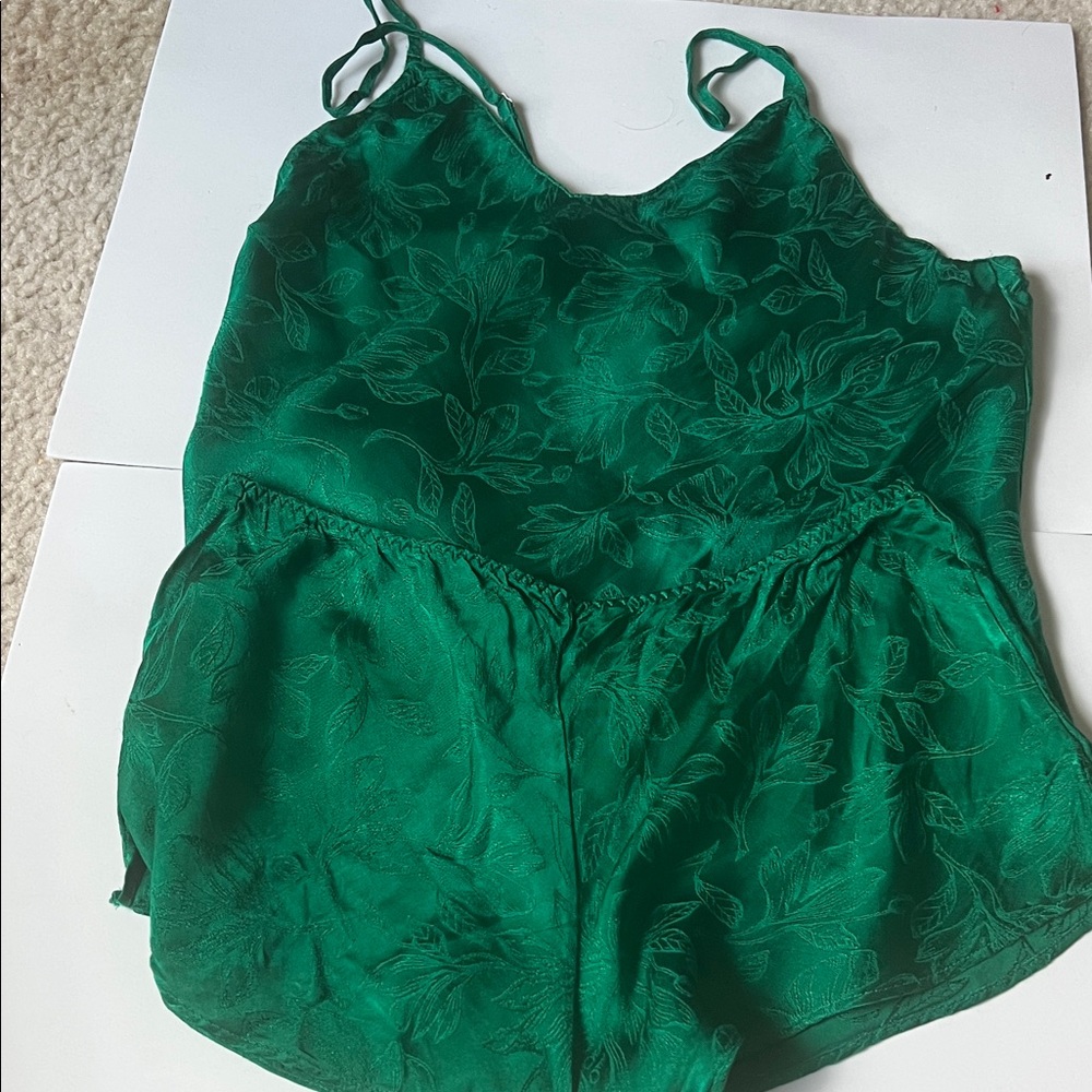 Victoria's Secret Green Floral Jumpsuit